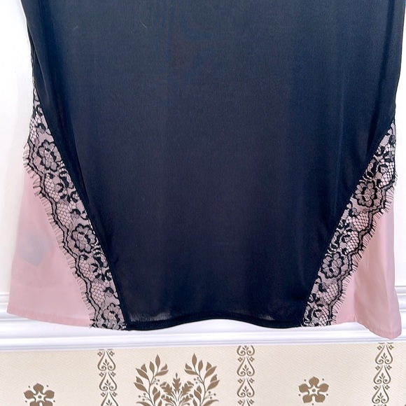 Worthington 2 Piece Short Sleeve Blouse M Light Pink & Lace Pleated Skirt Pink 8 - Picture 6 of 13